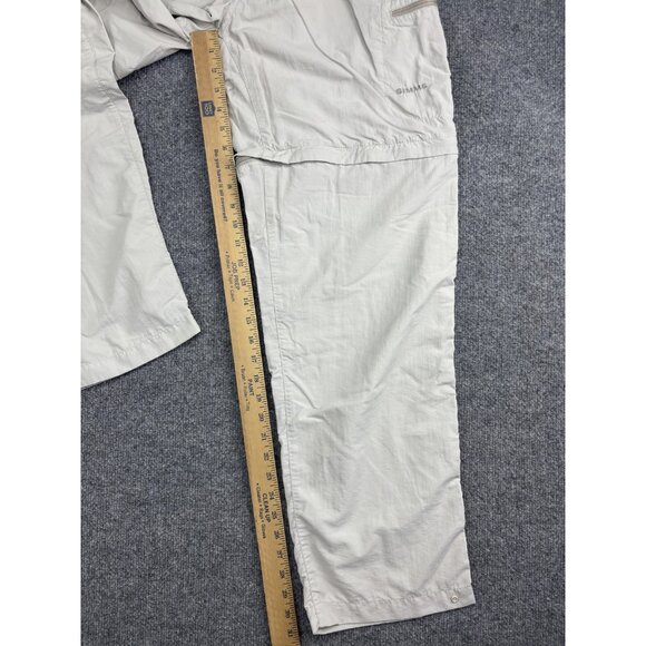 Simms Fishing Pants Womens Medium Beige Nylon 3XDRY Convertible Zip Off Outdoor - Picture 7 of 9